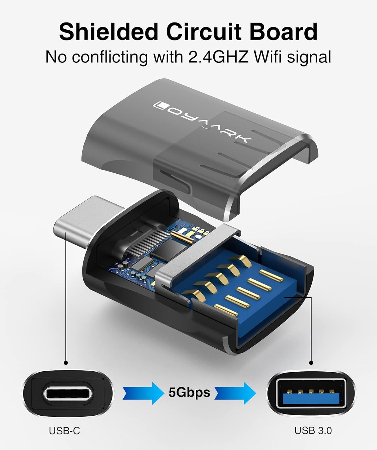 USB C to USB 3.0 Adapter 4 Pack, USB C Male to USB Female Adapter, USB-C to USB-A Adapter, Type C to USB Adapter Compatible with Ipad Iphone Max Airpods 3 Samsung Galaxy and Other Type C Devices Etc