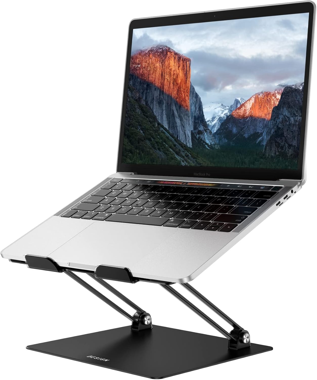 LS10 Aluminum Laptop Stand, Ergonomic Adjustable Notebook Stand, Computer Holder Compatible with Air, Pro, Dell, HP, Lenovo More 10-14" Laptops, Black